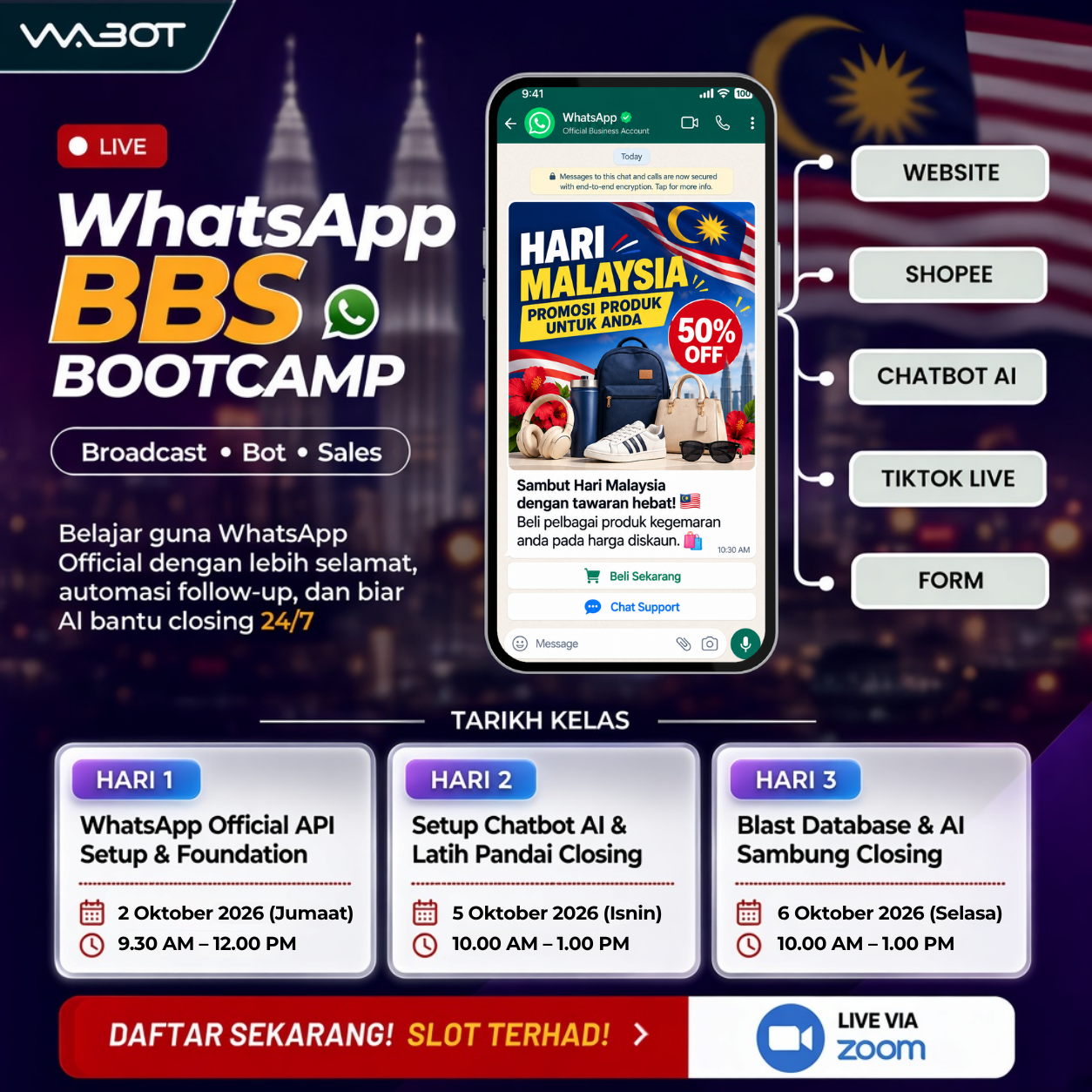WhatsApp BBS Bootcamp — Broadcast, Bot, Sales